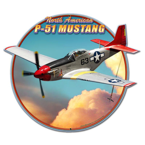 P-51 Mustang Vintage Sign Metal Sign