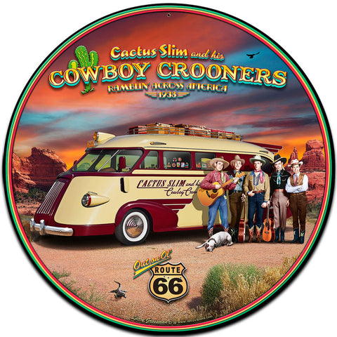 CACTUS SLIM ROUND LARGE Vintage Sign Metal Sign