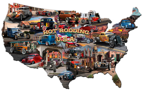 HOT-ROD-USA-MAP-Vintage-Sign-Metal-Sign