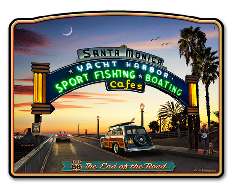 SANTA MONICA PIER Vintage Sign Metal Sign