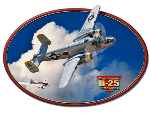 B-25-MITCHELL-BOMBER-Vintage-Sign-Metal-Sign