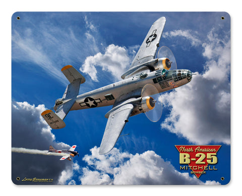 B-25 MITCHELL BOMBER Vintage Sign Metal Sign