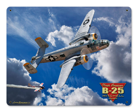 B-25 Mitchell Bomber Vintage Sign Metal Sign