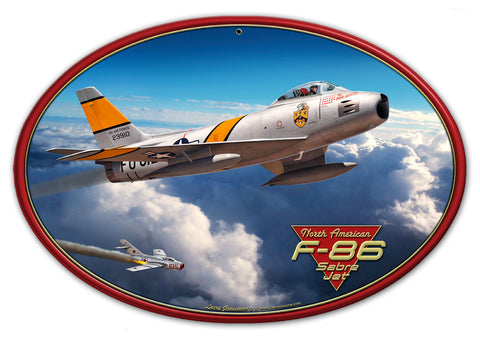 F-86-SABER-JET-17X12-Vintage-Sign-Metal-Sign