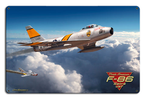 F-86 SABER JET 18X12 Vintage Sign Metal Sign
