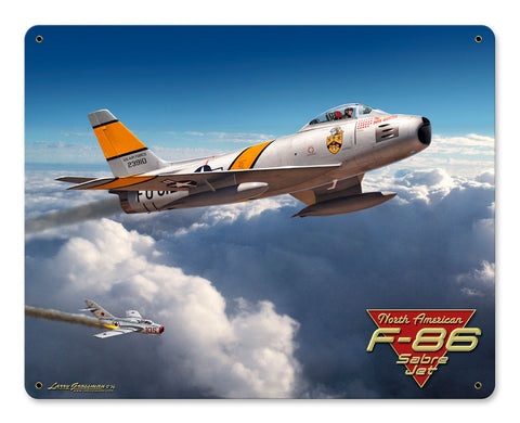 F-86-Saber-Jet-15X12-Vintage-Sign-Metal-Sign