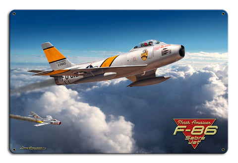 F-86-SABER-JET-24X16-Vintage-Sign-Metal-Sign