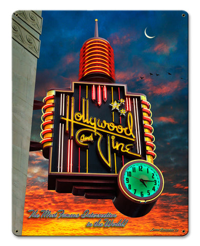 HOLLYWOOD-AND-VINE-Vintage-Sign-Metal-Sign