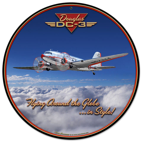 DC-3-AIRPLANE-Vintage-Sign-Metal-Sign