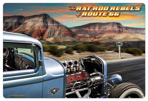 RAT ROD REBELS Vintage Sign Metal Sign