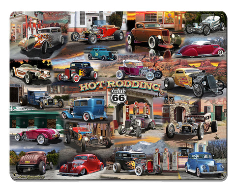 HOT-ROD-COLLAGE-Vintage-Sign-Metal-Sign
