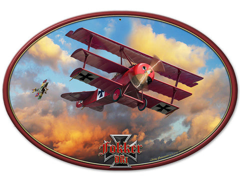Fokker Tri-Plane Vintage Sign Metal Sign