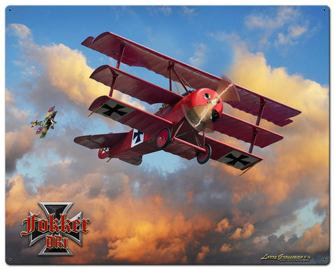 Fokker-Tri-Plane-Vintage-Sign-Metal-Sign