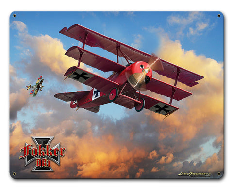 Fokker-Tri-Plane-Vintage-Sign-Metal-Sign