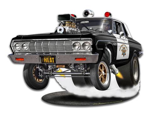 1964 MO-POWER COP CAR Vintage Sign Metal Sign
