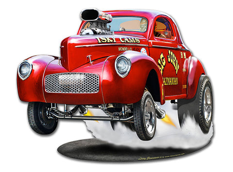 1940 WILLYS BIG JOHN GASSER Vintage Sign Metal Sign