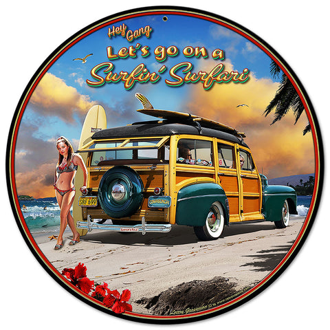 SURFIN' SAFARI Vintage Sign Metal Sign