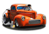 1940 WILLY'S PICK-UP TRUCK Vintage Sign Metal Sign