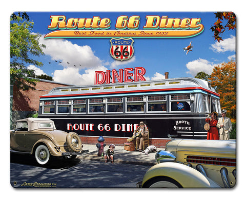 1936-ROUTE-66-DINER-Vintage-Sign-Metal-Sign