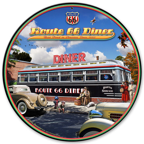 1936 ROUTE 66 DINER Vintage Sign Metal Sign