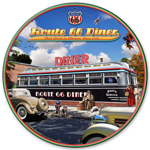 1936 ROUTE 66 DINER Vintage Sign Metal Sign