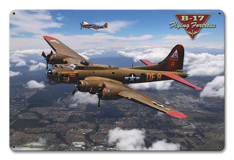 B-17-Flying-Fortress-Vintage-Sign-Metal-Sign
