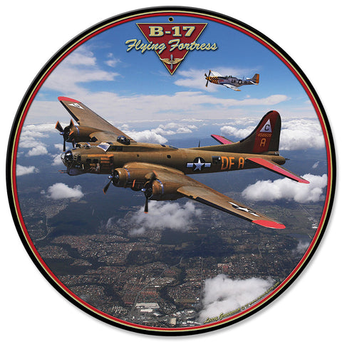 B-17 Flying Fortress Vintage Sign Metal Sign