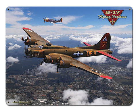 B-17 Flying Fortress Vintage Sign Metal Sign