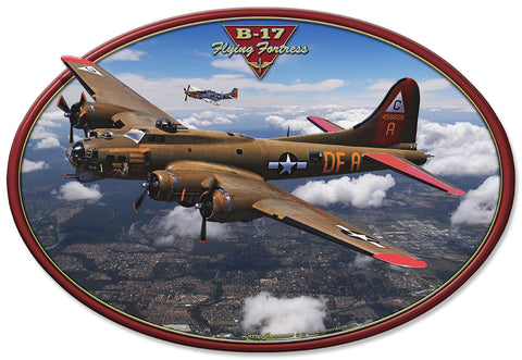 B-17 Flying Fortress Vintage Sign Metal Sign