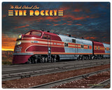 Rocket Train Metal Sign