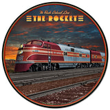Rocket Train Metal Sign