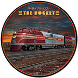 Rocket-Train-Metal-Sign
