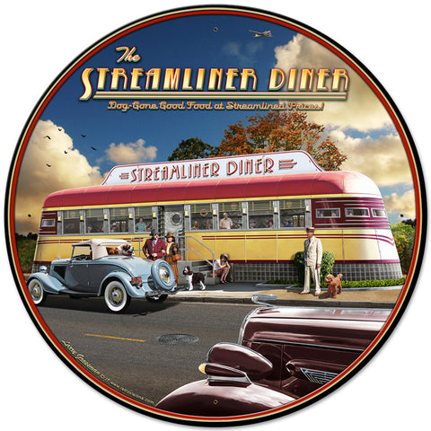 Streamliner Diner Metal Sign