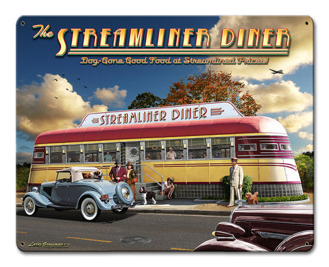 Streamliner Diner Metal Sign