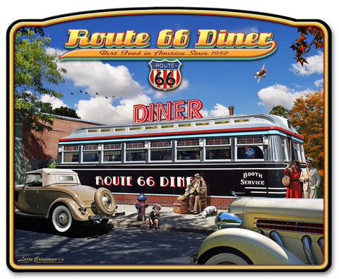 1936 Route 66 Diner Metal Sign