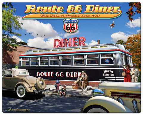 1936 Route 66 Diner Metal Sign