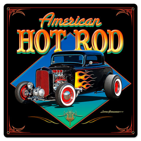 American-Hot-Rod-'32-Metal-Sign