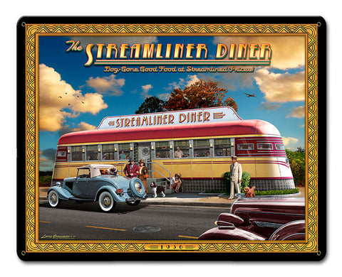 1936 Streamliner Diner Metal Sign