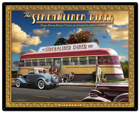 1936 Streamliner Diner Metal Sign