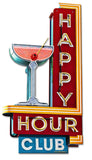 Happy Hour Club Vintage Sign Metal Sign