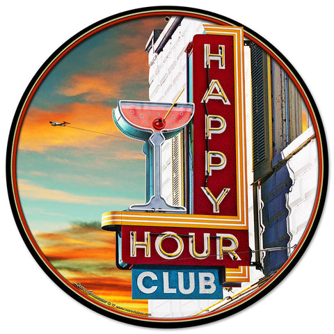 Happy Hour Club Vintage Sign Metal Sign