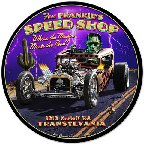 Frankie's Speed Shop Vintage Sign Metal Sign