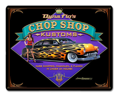 Dyna Flo's Kustom Shop Vintage Sign Metal Sign