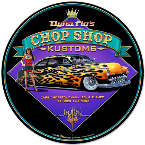 Dyna Flo's Kustom Vintage Sign Metal Sign