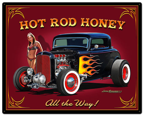 Hot Rod Honey Vintage Sign Metal Sign