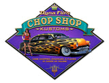 Dyna Flo's Chop Shop Vintage Sign Metal Sign