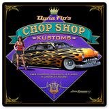 Dyna Flo's Chop Shop Vintage Sign Metal Sign