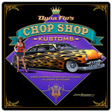 Dyna Flo's Chop Shop Vintage Sign Metal Sign