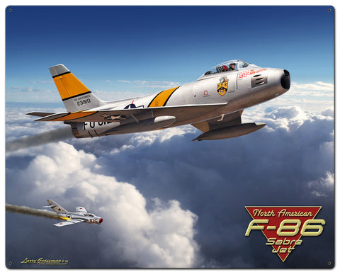 F-86 Saber Jet Vintage Sign Metal Sign