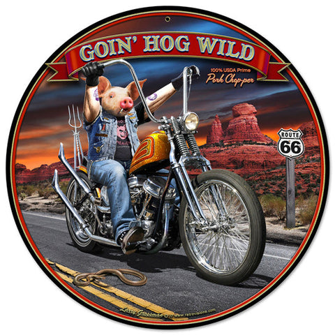 Goin'-Hog-Wild-Vintage-Sign-Metal-Sign